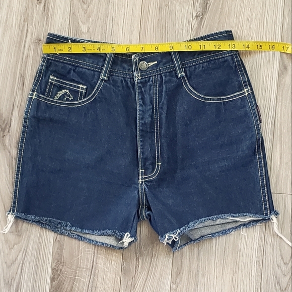 Vintage Jordache Cut Off Denim Shorts, High Waisted, Dark Wash, Sz 27, Hong Kong - Picture 14 of 14